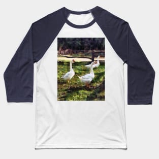 Geese - Three White Geese Baseball T-Shirt